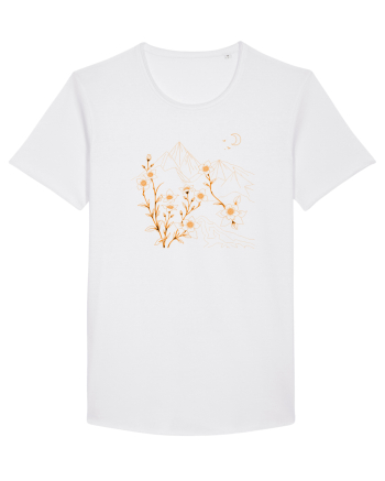 FLORAL GEOMETRIC PEISAJ MUNTE 2 White