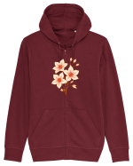 FLORAL GEOMETRIC HIBISCUS  Hanorac cu fermoar Unisex Connector