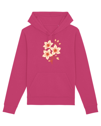 FLORAL GEOMETRIC HIBISCUS  Raspberry