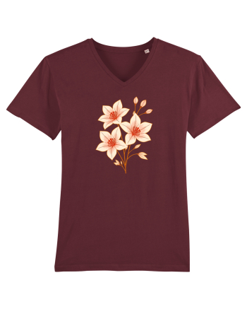 FLORAL GEOMETRIC HIBISCUS  Burgundy
