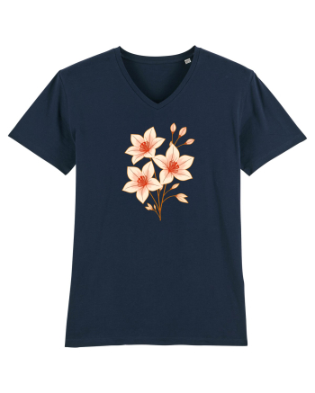 FLORAL GEOMETRIC HIBISCUS  French Navy