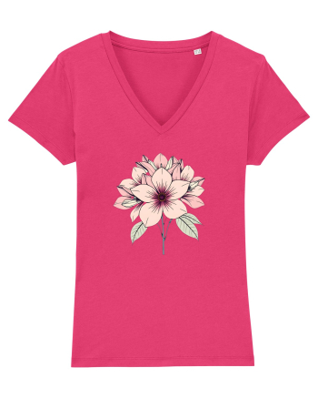 FLORAL GEOMETRIC 9 Raspberry