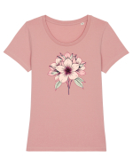 FLORAL GEOMETRIC 9 Tricou mânecă scurtă guler larg fitted Damă Expresser