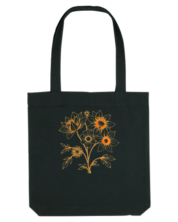 FLORAL GEOMETRIC - FLORI SALBATICE 1 Black