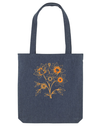 FLORAL GEOMETRIC - FLORI SALBATICE 1 Midnight Blue