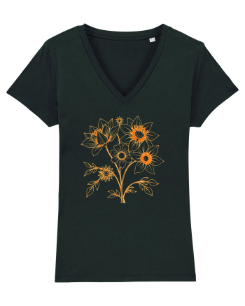 FLORAL GEOMETRIC - FLORI SALBATICE 1 Black