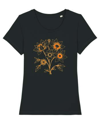 FLORAL GEOMETRIC - FLORI SALBATICE 1 Black