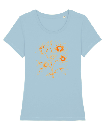 FLORAL GEOMETRIC - FLORI SALBATICE 1 Sky Blue