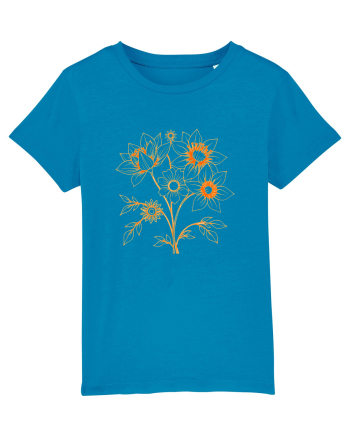 FLORAL GEOMETRIC - FLORI SALBATICE 1 Azur