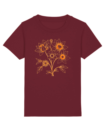 FLORAL GEOMETRIC - FLORI SALBATICE 1 Burgundy