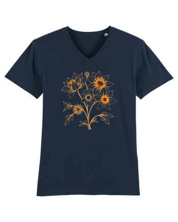 FLORAL GEOMETRIC - FLORI SALBATICE 1 French Navy