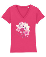 FLORAL GEOMETRIC - CRINI 5 Tricou mânecă scurtă guler V Damă Evoker