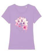 FLORAL GEOMETRIC - CRINI 5 Tricou mânecă scurtă guler larg fitted Damă Expresser