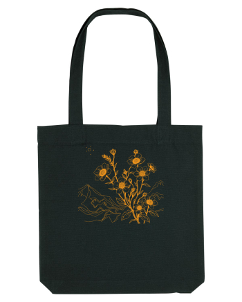 FLORAL GEOMETRIC PEISAJ MUNTE 3 Black