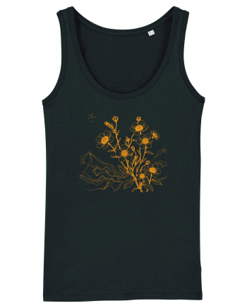 FLORAL GEOMETRIC PEISAJ MUNTE 3 Black