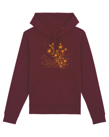 FLORAL GEOMETRIC PEISAJ MUNTE 3 Burgundy