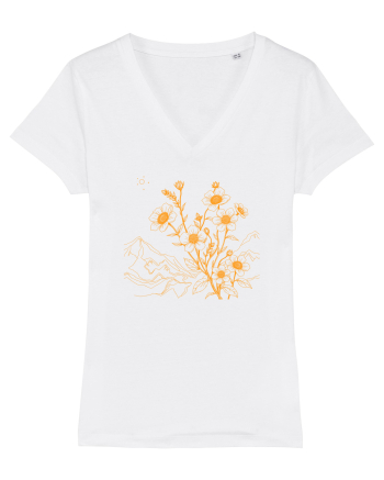 FLORAL GEOMETRIC PEISAJ MUNTE 3 White