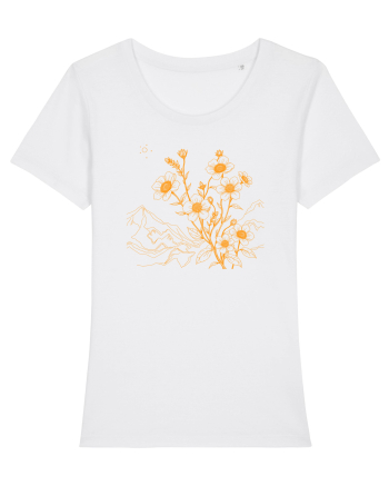 FLORAL GEOMETRIC PEISAJ MUNTE 3 White