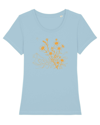 FLORAL GEOMETRIC PEISAJ MUNTE 3 Sky Blue
