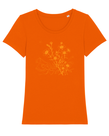 FLORAL GEOMETRIC PEISAJ MUNTE 3 Bright Orange