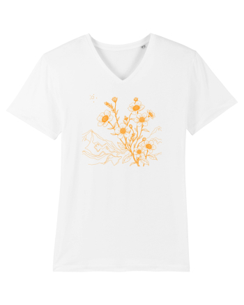 FLORAL GEOMETRIC PEISAJ MUNTE 3 White