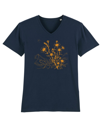 FLORAL GEOMETRIC PEISAJ MUNTE 3 French Navy