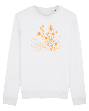 FLORAL GEOMETRIC PEISAJ MUNTE 3 White