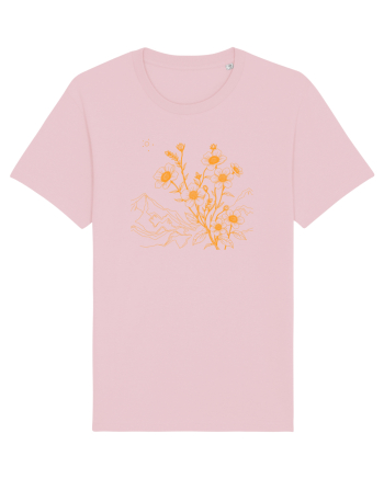 FLORAL GEOMETRIC PEISAJ MUNTE 3 Cotton Pink