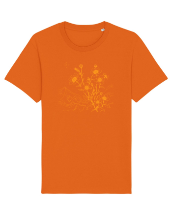 FLORAL GEOMETRIC PEISAJ MUNTE 3 Bright Orange