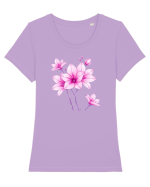 FLORAL GEOMETRIC 10 Tricou mânecă scurtă guler larg fitted Damă Expresser