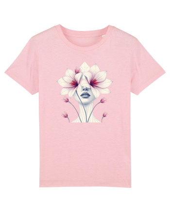 FLORAL GEOMETRIC ORHIDEE  Feminitate Cotton Pink