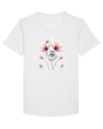FLORAL GEOMETRIC ORHIDEE  Feminitate Tricou mânecă scurtă guler larg Bărbat Skater