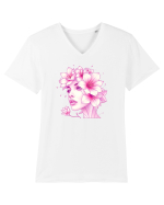 FLORAL GEOMETRIC CRINI Feminitate Tricou mânecă scurtă guler V Bărbat Presenter