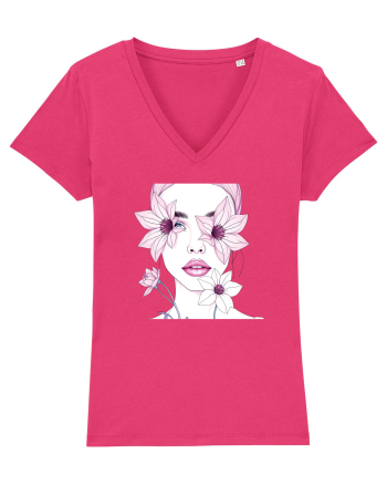 FLORAL GEOMETRIC CRINI Feminitate 2 Raspberry