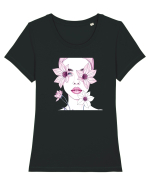 FLORAL GEOMETRIC CRINI Feminitate 2 Tricou mânecă scurtă guler larg fitted Damă Expresser