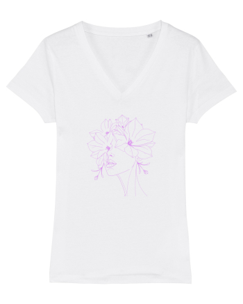 FLORAL GEOMETRIC MAGNOLII Feminitate  White