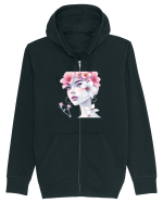 FLORAL GEOMETRIC MAGNOLII Feminitate  2 Hanorac cu fermoar Unisex Connector