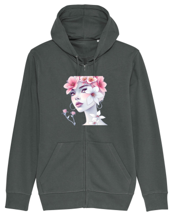 FLORAL GEOMETRIC MAGNOLII Feminitate  2 Anthracite