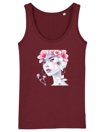 FLORAL GEOMETRIC MAGNOLII Feminitate  2 Burgundy
