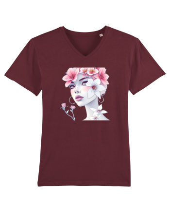FLORAL GEOMETRIC MAGNOLII Feminitate  2 Burgundy