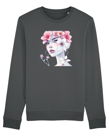 FLORAL GEOMETRIC MAGNOLII Feminitate  2 Anthracite