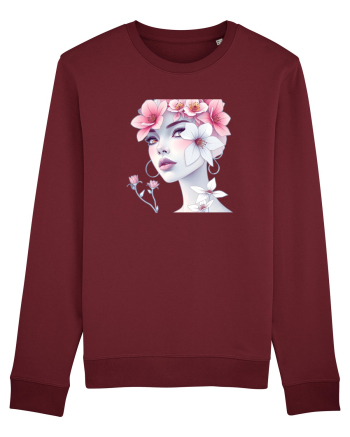 FLORAL GEOMETRIC MAGNOLII Feminitate  2 Burgundy