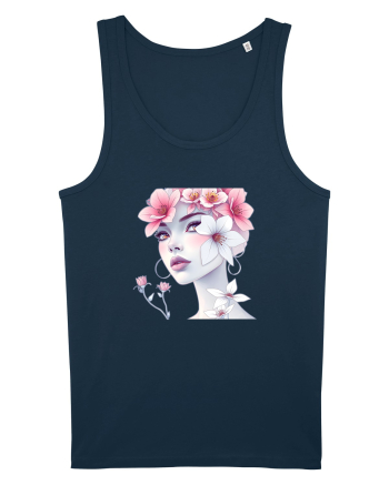 FLORAL GEOMETRIC MAGNOLII Feminitate  2 Navy