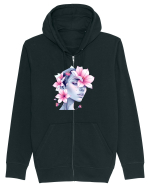 FLORAL GEOMETRIC MAGNOLII Feminitate  3 Hanorac cu fermoar Unisex Connector