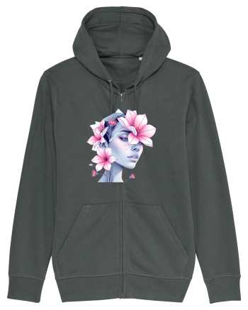 FLORAL GEOMETRIC MAGNOLII Feminitate  3 Anthracite