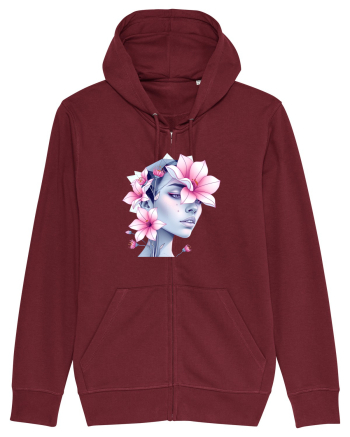 FLORAL GEOMETRIC MAGNOLII Feminitate  3 Burgundy