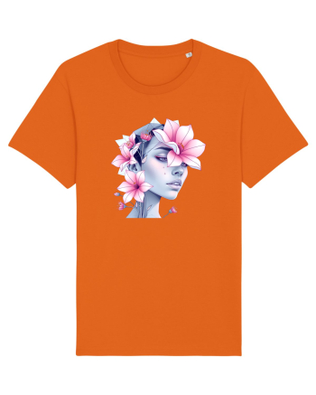 FLORAL GEOMETRIC MAGNOLII Feminitate  3 Bright Orange