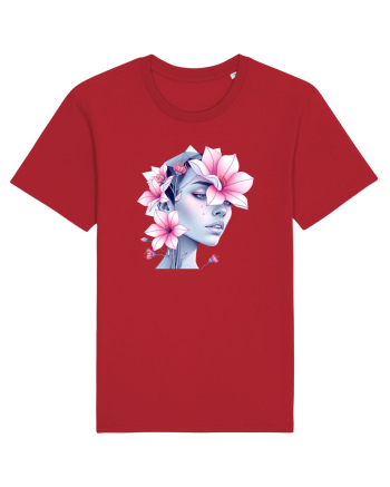 FLORAL GEOMETRIC MAGNOLII Feminitate  3 Red