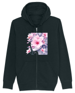 FLORAL GEOMETRIC MAGNOLII Feminitate  4 Hanorac cu fermoar Unisex Connector