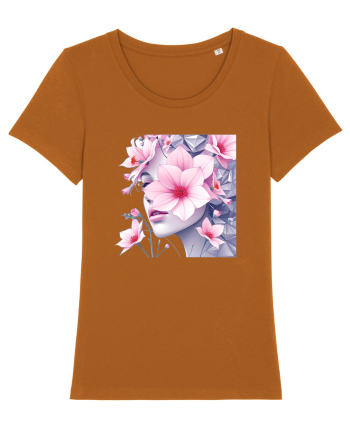 FLORAL GEOMETRIC MAGNOLII Feminitate  4 Roasted Orange